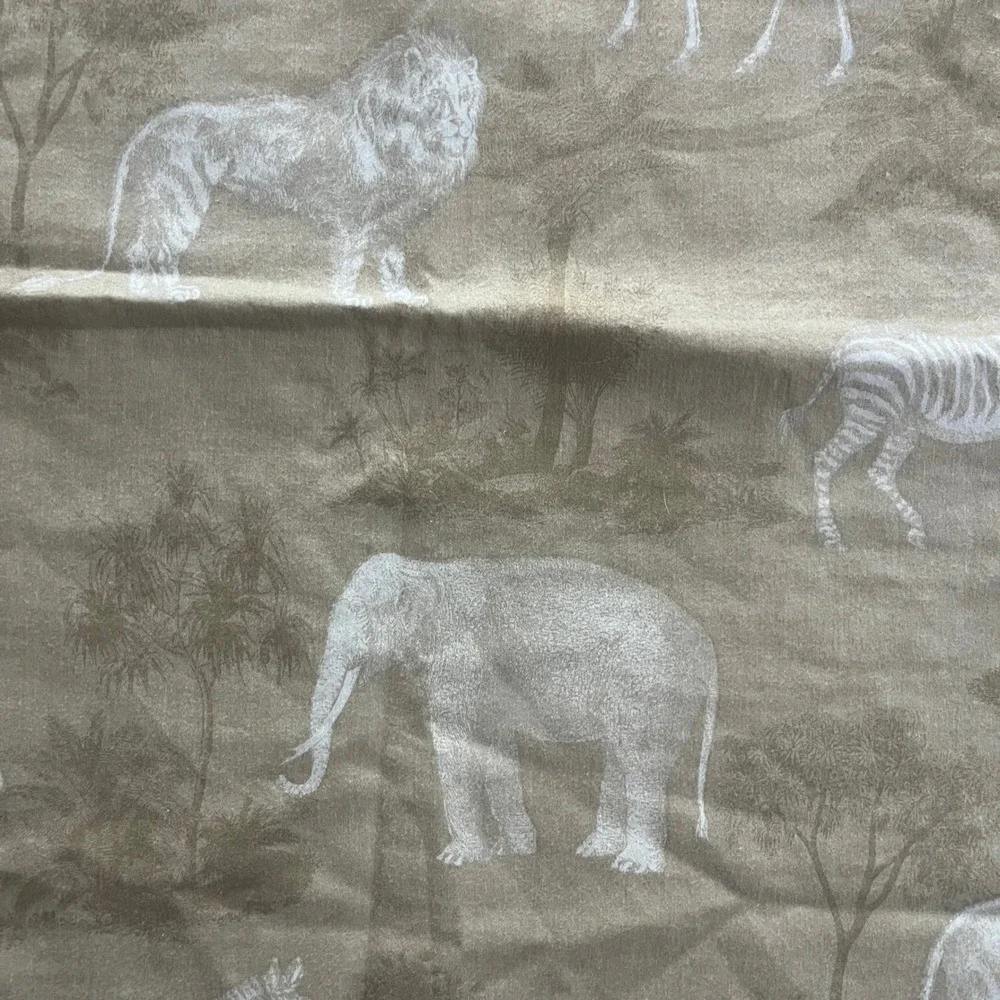 Safari Animal Print Baby Quilt Tan Waffle Knit Border Toile Size 34